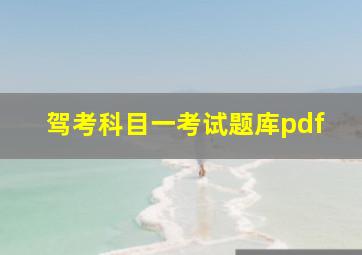 驾考科目一考试题库pdf