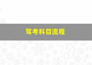 驾考科目流程