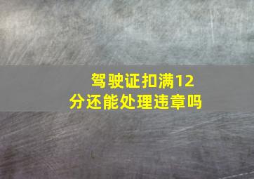 驾驶证扣满12分还能处理违章吗