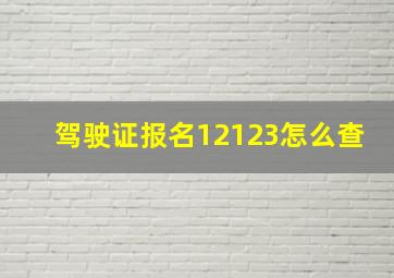 驾驶证报名12123怎么查