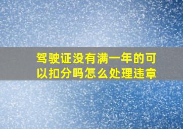 驾驶证没有满一年的可以扣分吗怎么处理违章