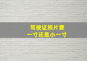 驾驶证照片要一寸还是小一寸