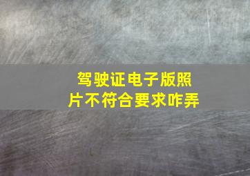 驾驶证电子版照片不符合要求咋弄