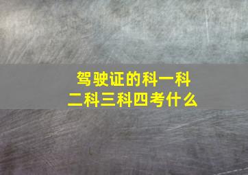 驾驶证的科一科二科三科四考什么