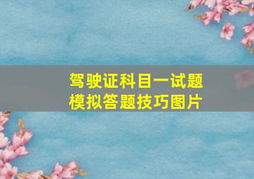 驾驶证科目一试题模拟答题技巧图片