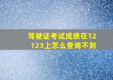 驾驶证考试成绩在12123上怎么查询不到