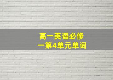 高一英语必修一第4单元单词