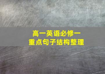 高一英语必修一重点句子结构整理