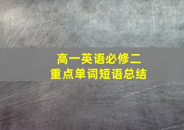 高一英语必修二重点单词短语总结