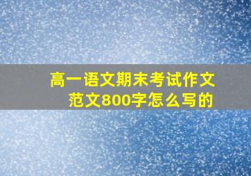 高一语文期末考试作文范文800字怎么写的