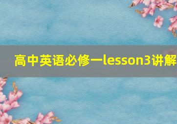 高中英语必修一lesson3讲解