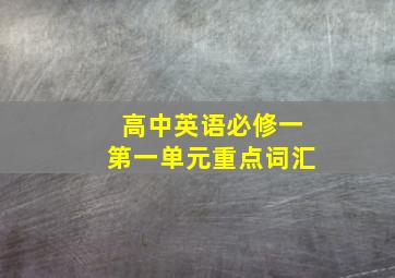 高中英语必修一第一单元重点词汇