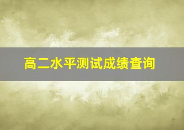 高二水平测试成绩查询