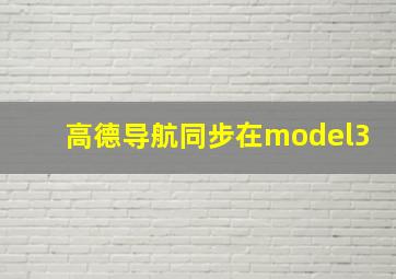 高德导航同步在model3