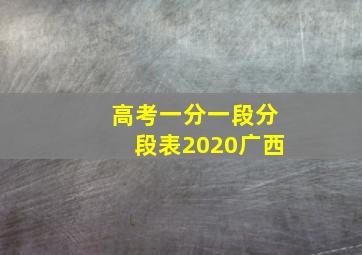 高考一分一段分段表2020广西