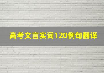 高考文言实词120例句翻译