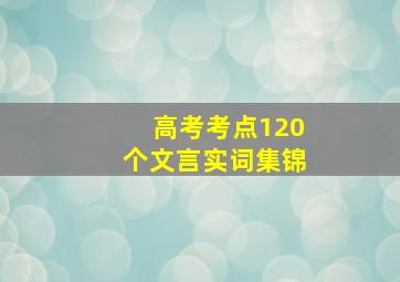 高考考点120个文言实词集锦