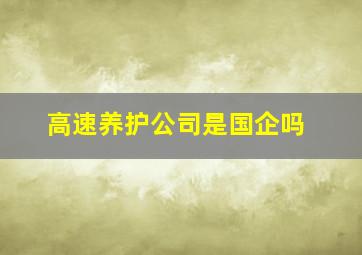 高速养护公司是国企吗