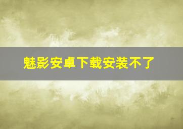 魅影安卓下载安装不了