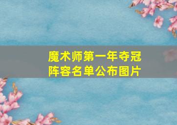 魔术师第一年夺冠阵容名单公布图片