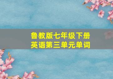 鲁教版七年级下册英语第三单元单词