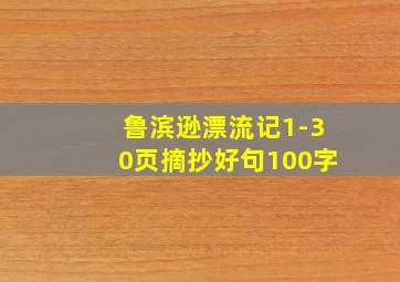 鲁滨逊漂流记1-30页摘抄好句100字