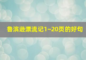 鲁滨逊漂流记1~20页的好句