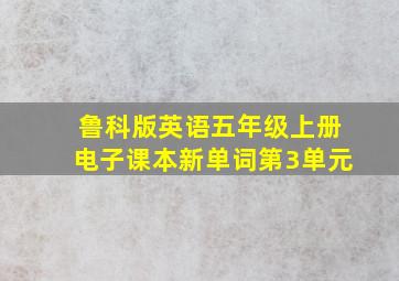 鲁科版英语五年级上册电子课本新单词第3单元