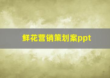 鲜花营销策划案ppt