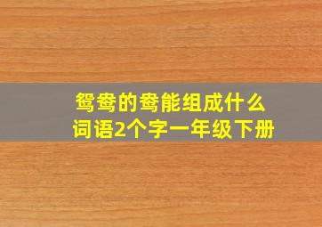 鸳鸯的鸯能组成什么词语2个字一年级下册