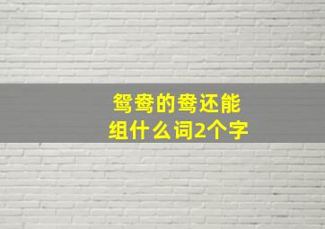 鸳鸯的鸯还能组什么词2个字