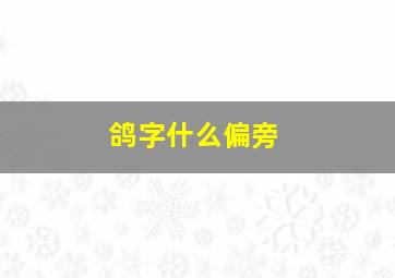 鸽字什么偏旁