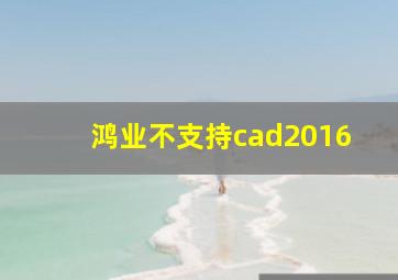 鸿业不支持cad2016