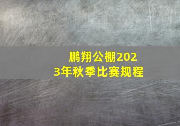 鹏翔公棚2023年秋季比赛规程