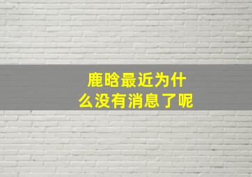 鹿晗最近为什么没有消息了呢