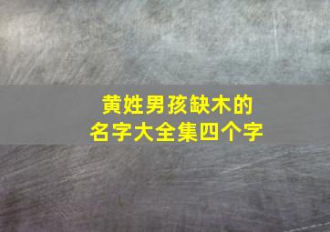 黄姓男孩缺木的名字大全集四个字