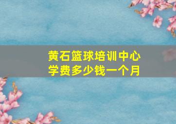 黄石篮球培训中心学费多少钱一个月