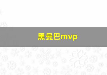 黑曼巴mvp