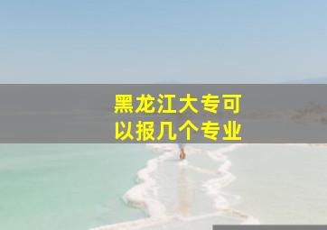 黑龙江大专可以报几个专业