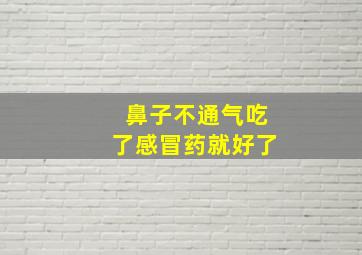 鼻子不通气吃了感冒药就好了