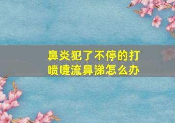 鼻炎犯了不停的打喷嚏流鼻涕怎么办