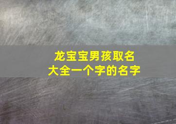 龙宝宝男孩取名大全一个字的名字