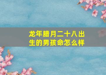 龙年腊月二十八出生的男孩命怎么样