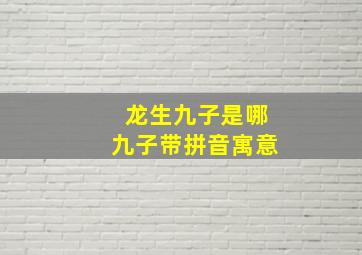 龙生九子是哪九子带拼音寓意