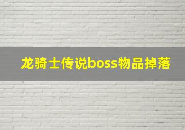 龙骑士传说boss物品掉落