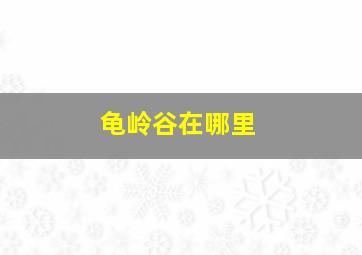 龟岭谷在哪里