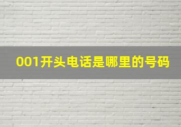 001开头电话是哪里的号码