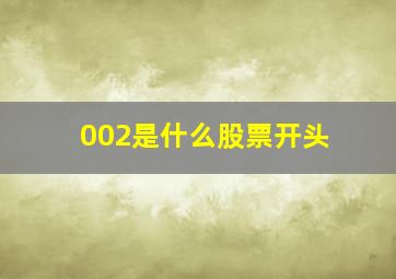 002是什么股票开头