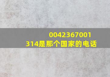 0042367001314是那个国家的电话