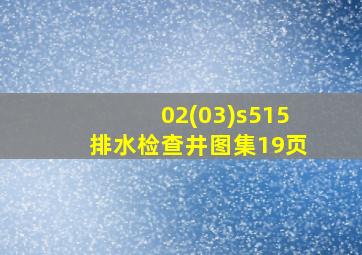 02(03)s515排水检查井图集19页